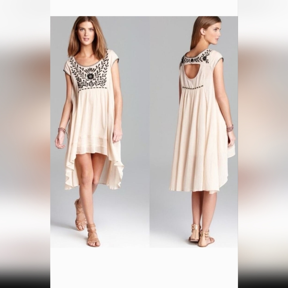 NWT Free People Indian Gauze Marina Embroidered Tunic Dress Women's S Boho
